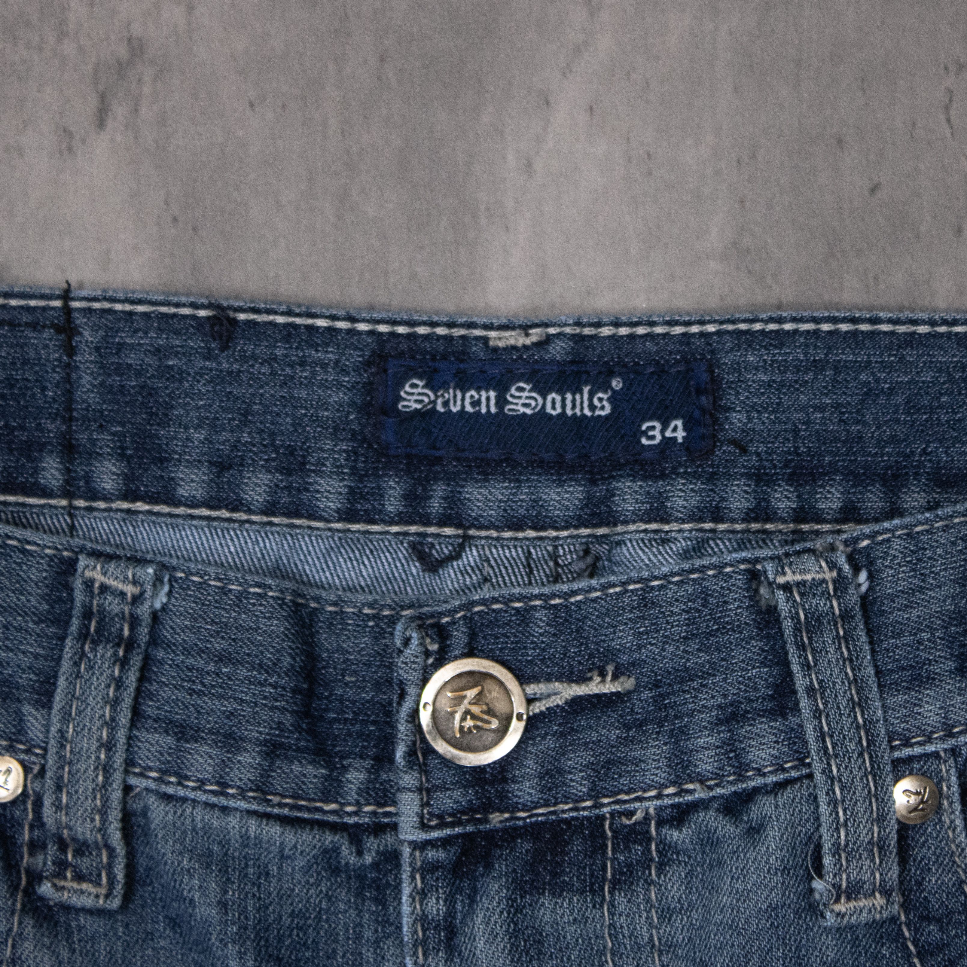 Japanese Brand Y2K Seven Souls Mid Wash Bootcut Denim Jeans Size US 34 / EU 50 - 24 Thumbnail