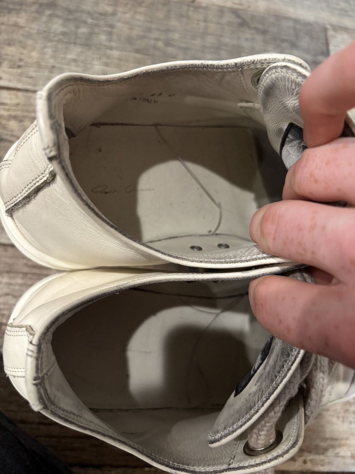 Rick Owens Cream Jumbo Lace Ramones Low Size US 8.5 / EU 41-42 - 7 Thumbnail