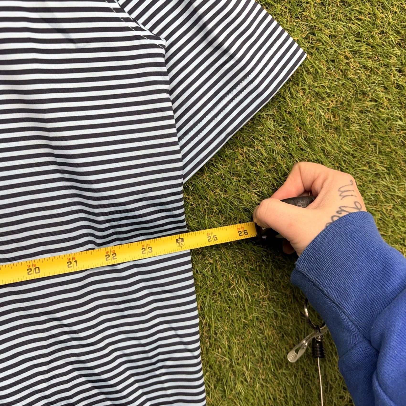 Footjoy Footjoy Polo Shirt Mens XL Striped Blue Polyester Blend Polo Short Sleeve Regular Fit Casual Golf Shirt Size US XL / EU 56 / 4 - 3 Thumbnail