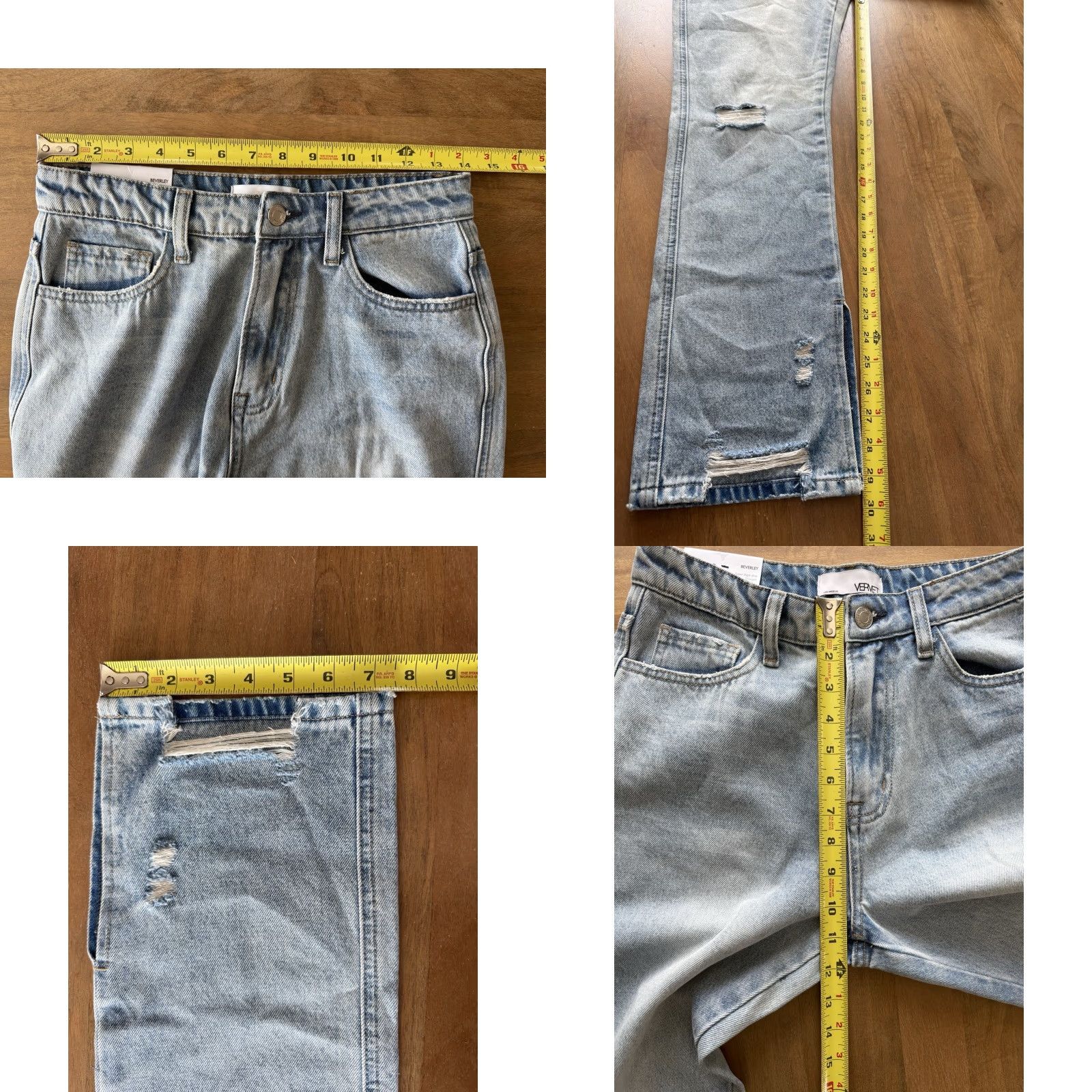 Vintage Vervet Jeans Womens 27 Distressed Light Wash High Rise Straight 5-Pocket Denim Blue Size 27" / US 4 / IT 40 - 8 Thumbnail