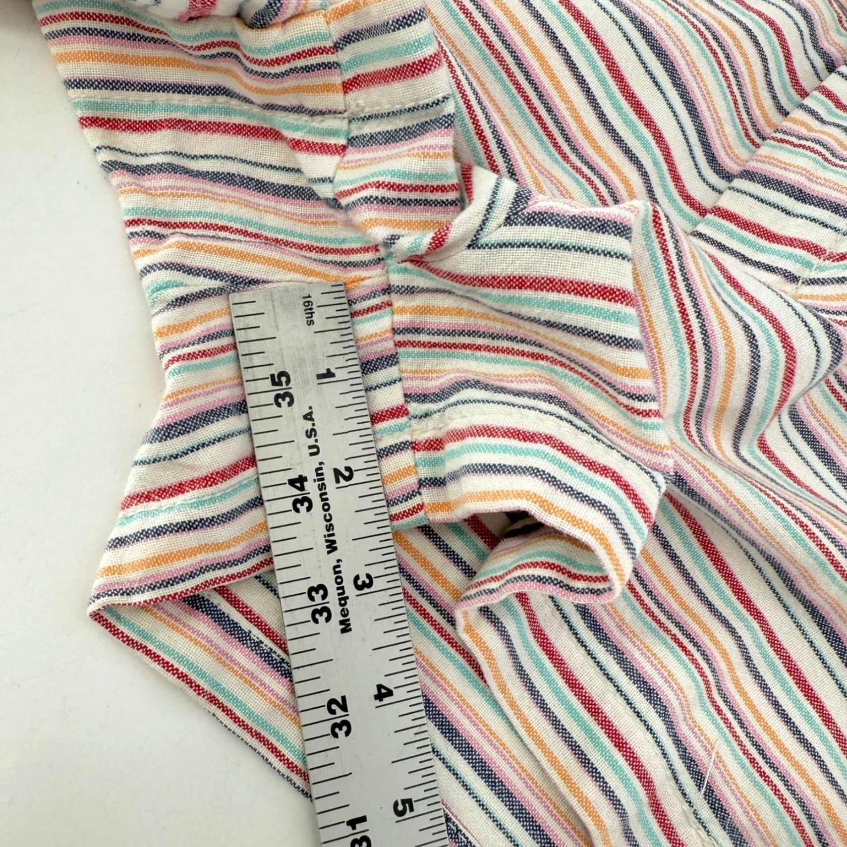 Gap GAP Girlfriend 3 Inch Striped Shorts Womens US 16 / 33 Multicolor Chino 100% Cotton Twill Beach Casual Summer Womens Size 38" / US 16 / IT 52 - 7 Thumbnail