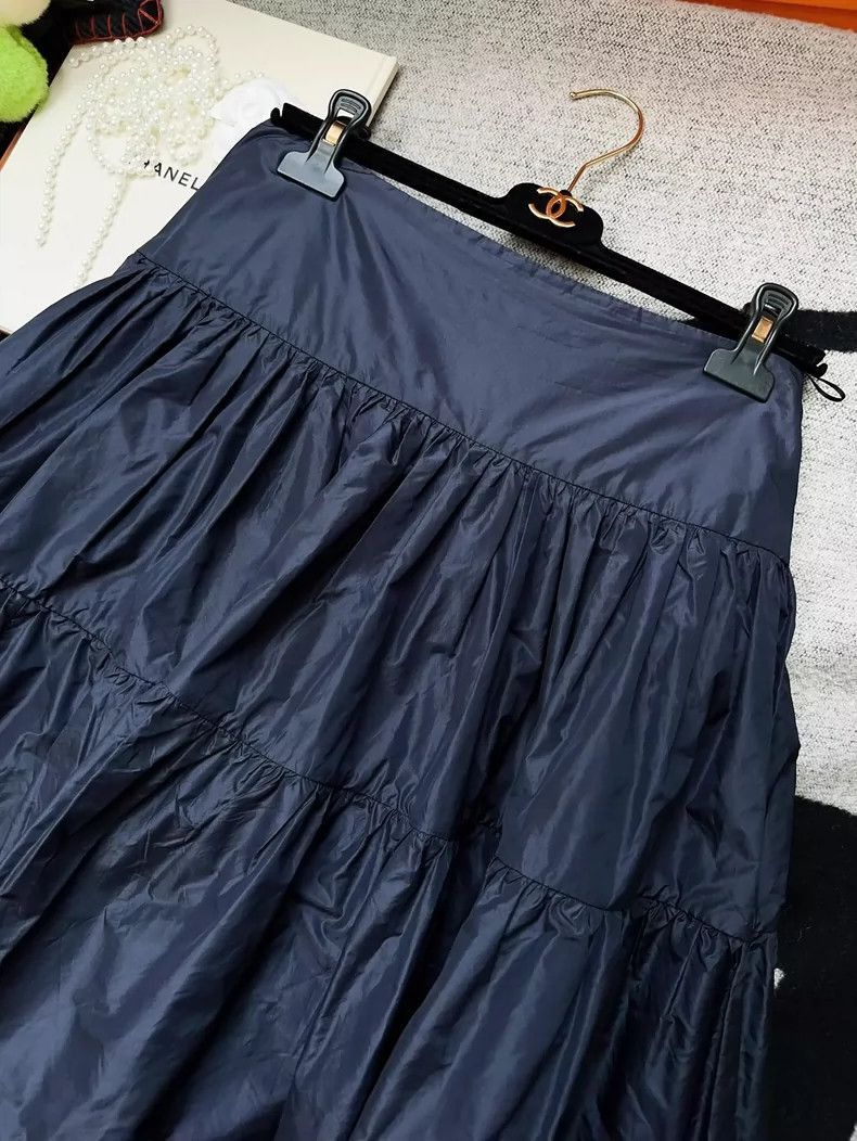 Dior Dior Deep Blue Silk Tiered Midi Skirt-2506 Size 39" - 3 Thumbnail