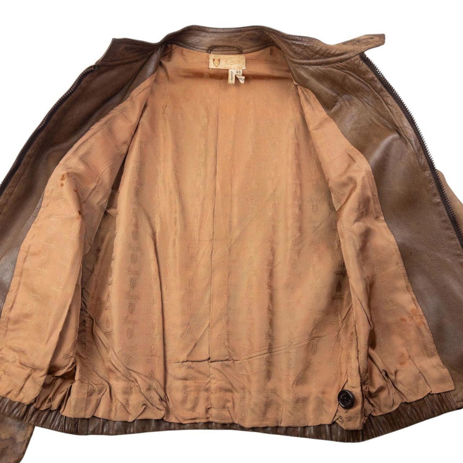 Gucci Vintage 80s Gucci Zip Up Leather Jacket Womens Size M Size US M / EU 48-50 / 2 - 4 Thumbnail