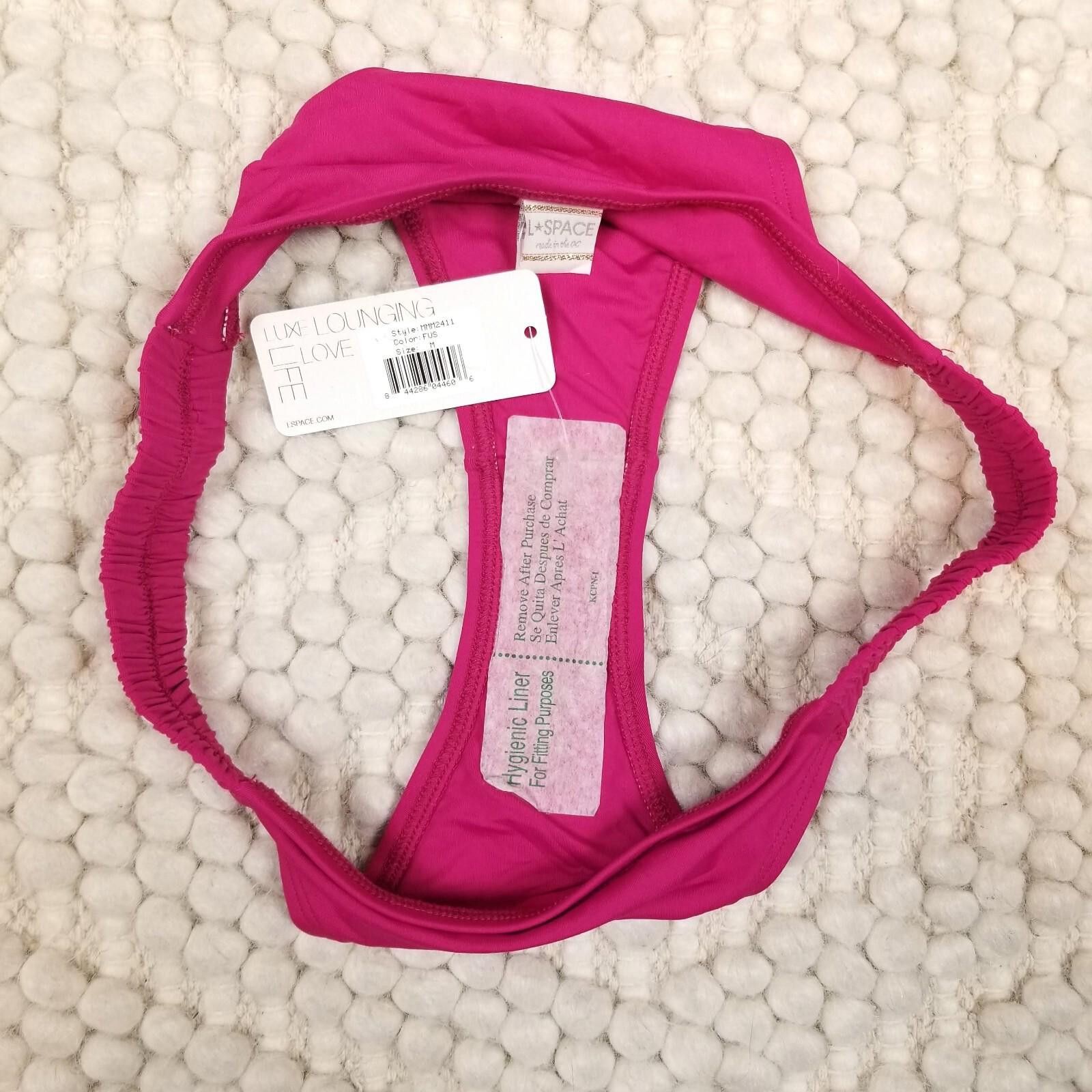 Designer NWT L*Space Bikini Bottoms Fuchsia Pink Sz Medium Size ONE SIZE - 9 Thumbnail