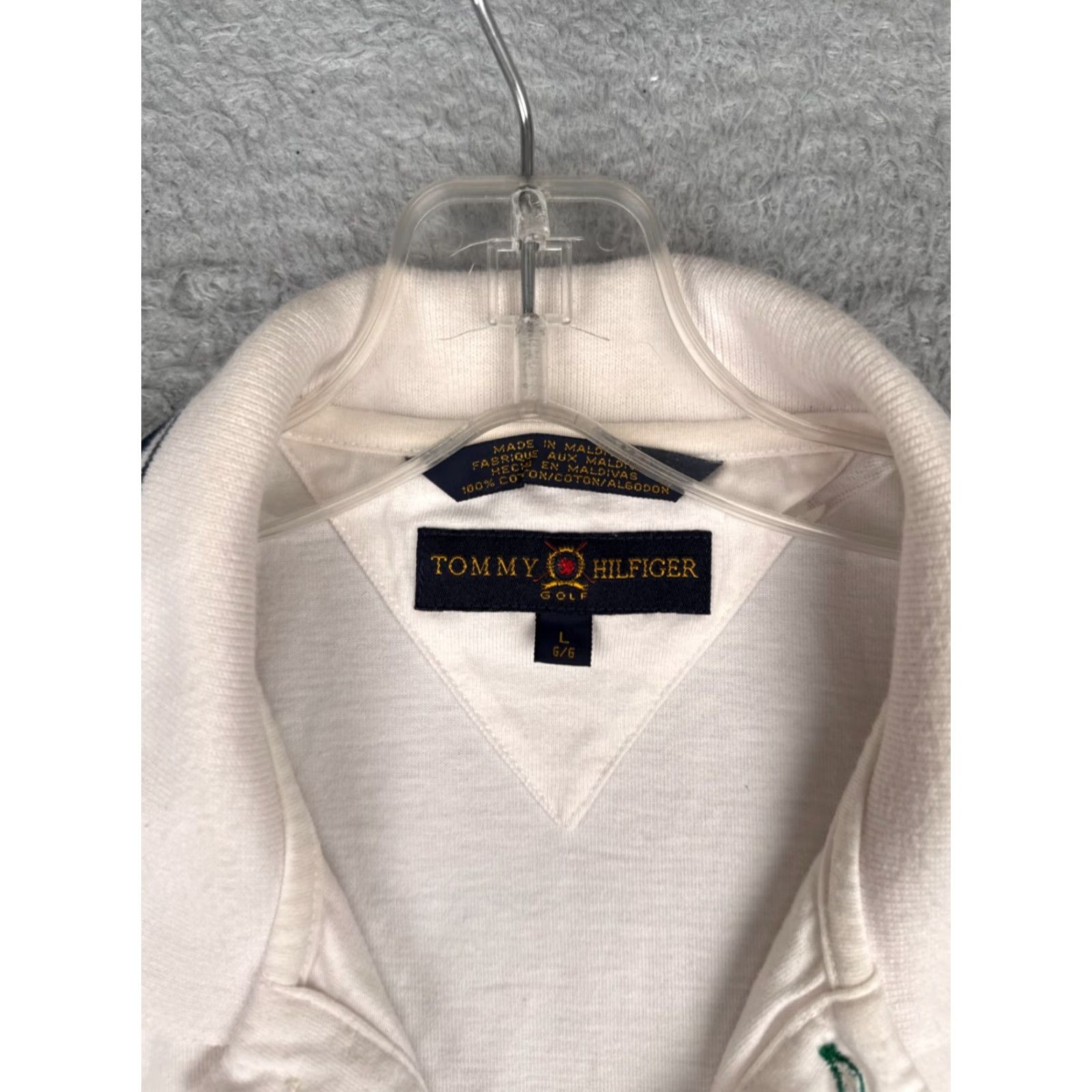 Tommy Hilfiger Tommy Hilfiger Shirt Adult Large White 100% Cotton Short Sleeve Polo Size US L / EU 52-54 / 3 - 6 Thumbnail