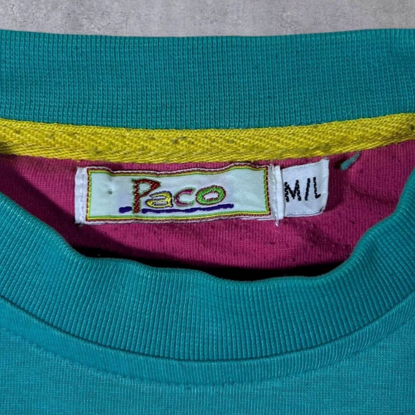 Vintage PACO Vintage Turquoise Spellout Graphic Short Sleeve T-Shirt M Mens Shirt Size US M / EU 48-50 / 2 - 3 Thumbnail