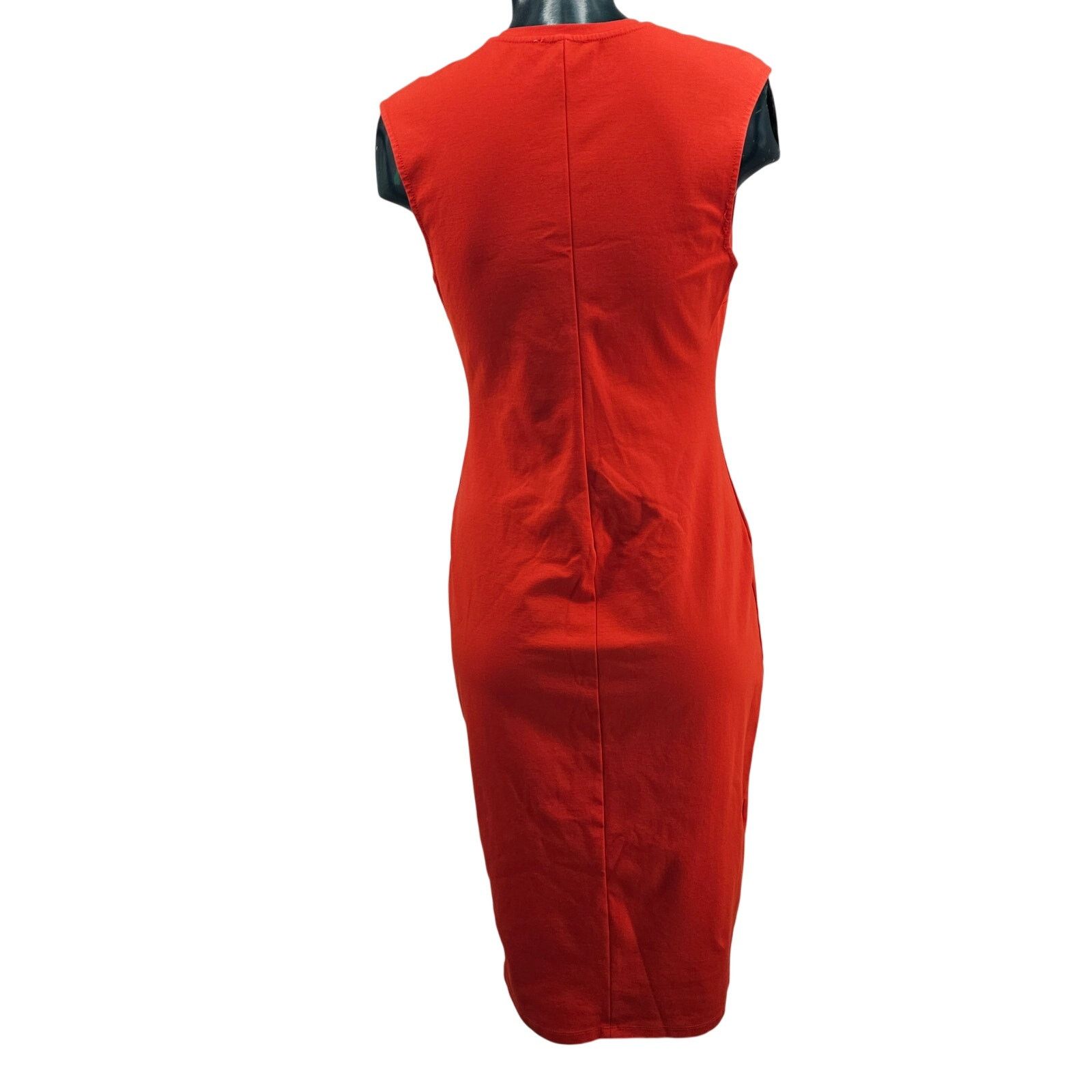 Zara Zara Orange Sleeveless Stretch Midi Pencil Dress L 3141 Size L / US 10 / IT 46 - 2 Thumbnail