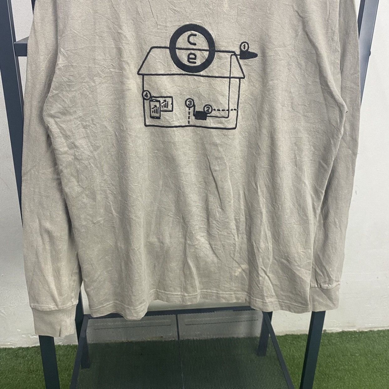 Cav Empt Cav Empt Overdye System Long Sleeve Tee Grey/Beige Graphic Size US M / EU 48-50 / 2 - 4 Thumbnail