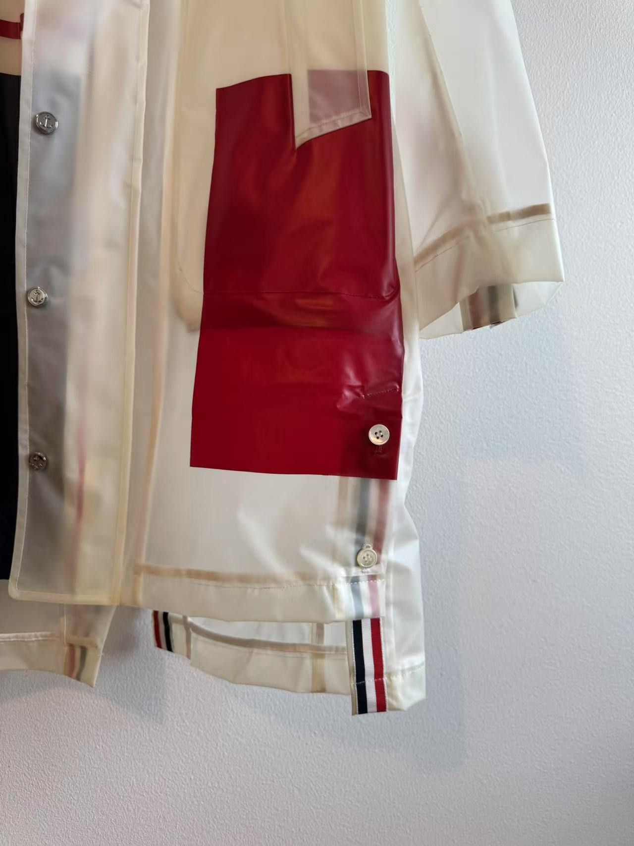 Thom Browne Thom Browne Transparent Stripe Rain Coat Size US M / EU 48-50 / 2 - 5 Thumbnail