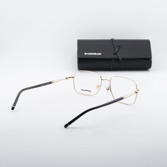 Montblanc Montblanc MB0072O 003 Eyeglasses Gold/Black 57mm Rectangle Size ONE SIZE - 10 Thumbnail