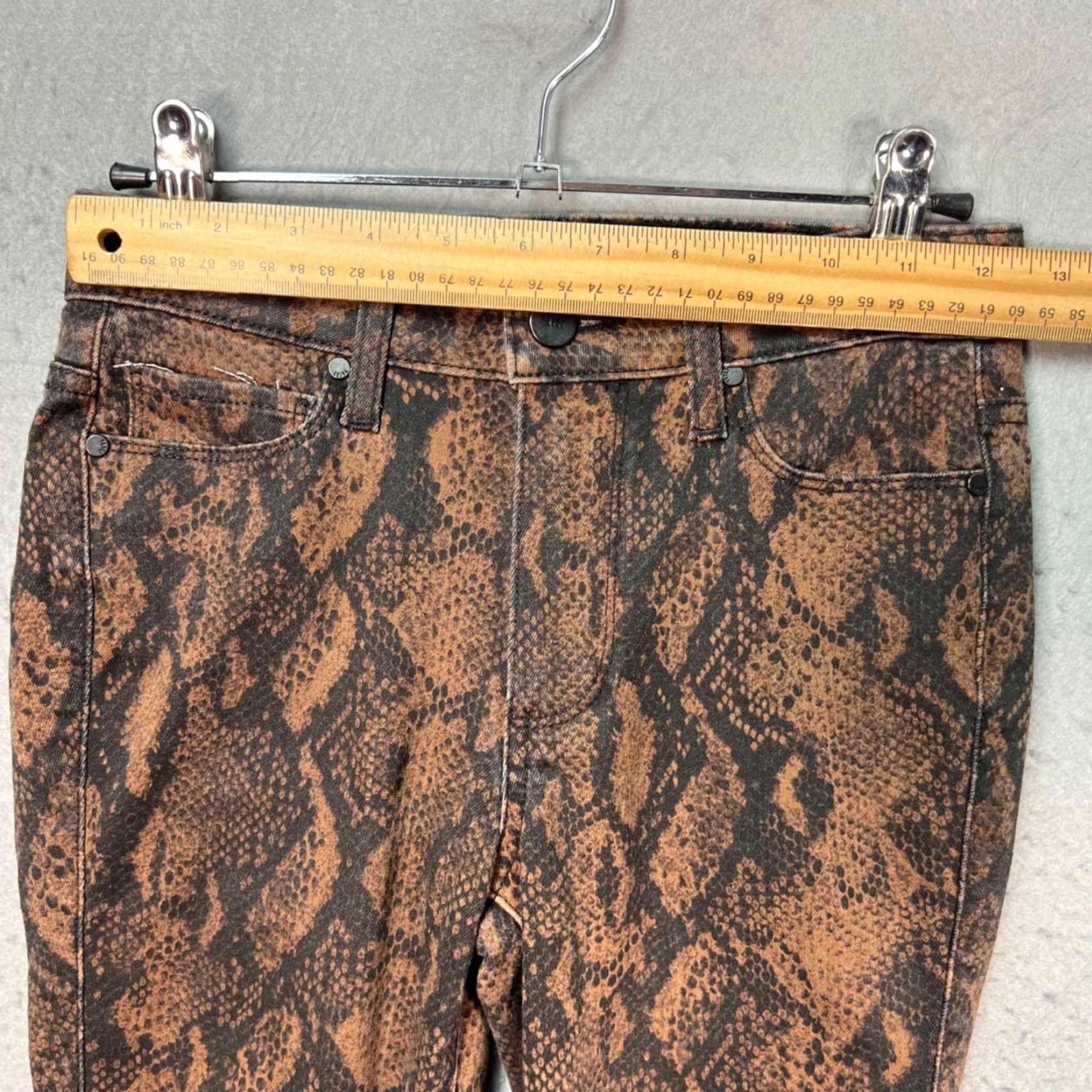 Paige Paige Jeans Womens 24 Brown Hoxton Ultra Skinny Snake Print Denim 5-Pocket Stretch Mid Rise Rayon Blend Modern Size 42" / US 20 - 6 Thumbnail