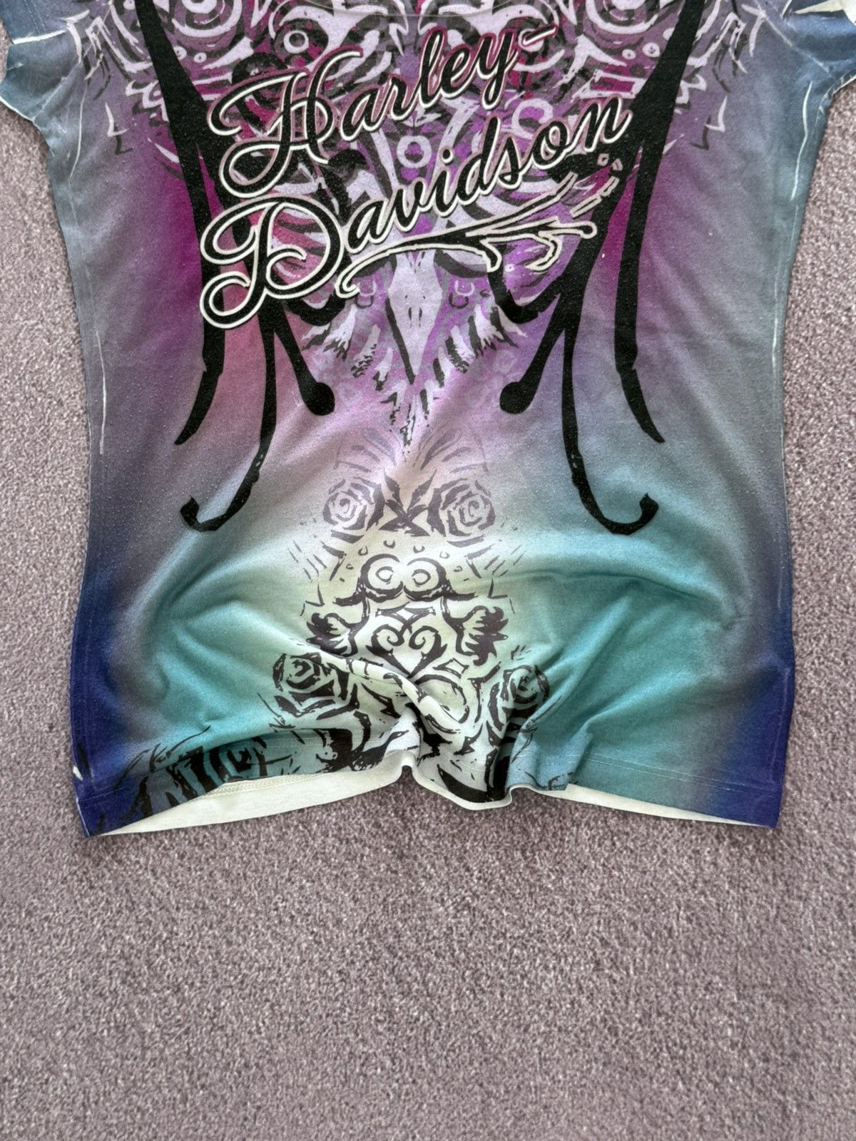 Harley Davidson Harley Davidson Cyber Grunge Y2K Glamour Print Crazy T-Shirt Size M / US 6-8 / IT 42-44 - 4 Thumbnail