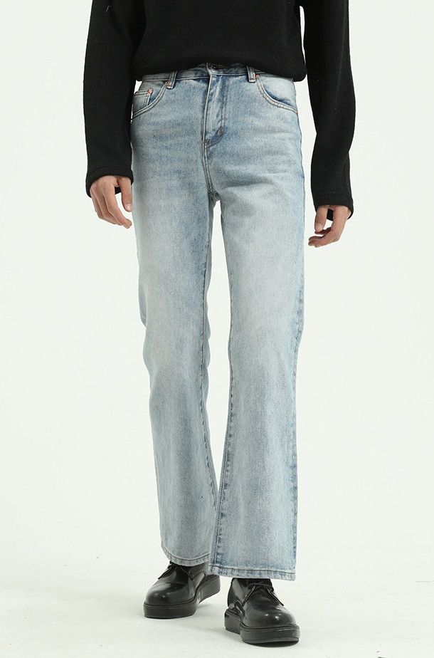 Designer × Japanese Brand Light blue washed non-stretch flared jeans Size US 32 / EU 48 - 2 Thumbnail