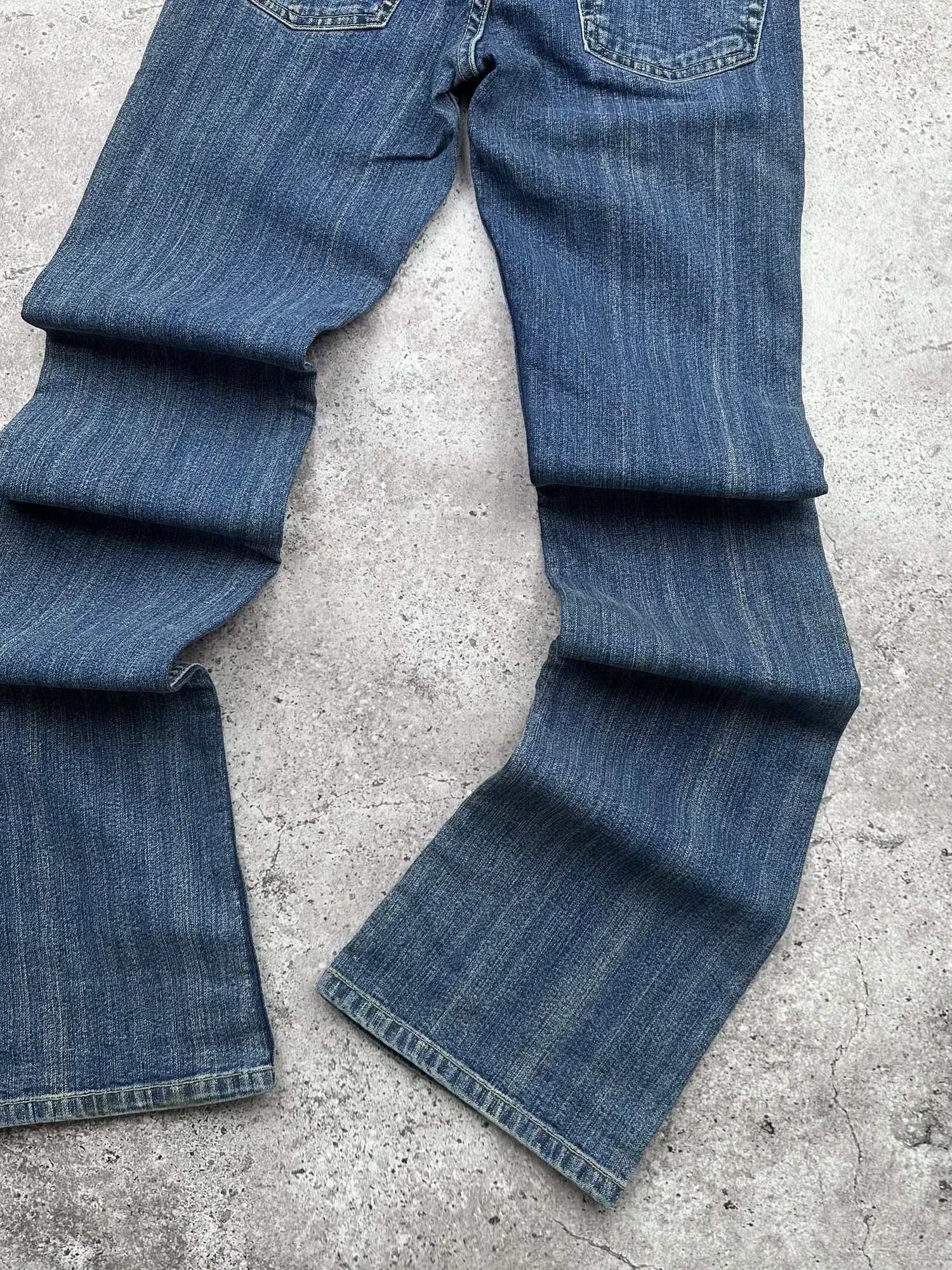 Japanese Brand Vintage Striped Flare Jeans C412(V389) Size 25" / US 0 / IT 36 - 8 Thumbnail