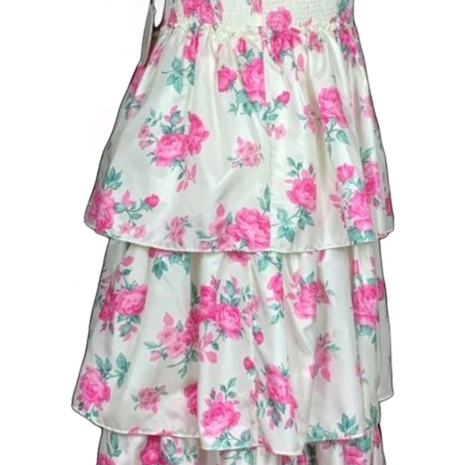LoveShackFancy LoveShackFancy Elise Smocked Tiered Dress Floral Ruffle Size S / US 4 / IT 40 - 6 Thumbnail