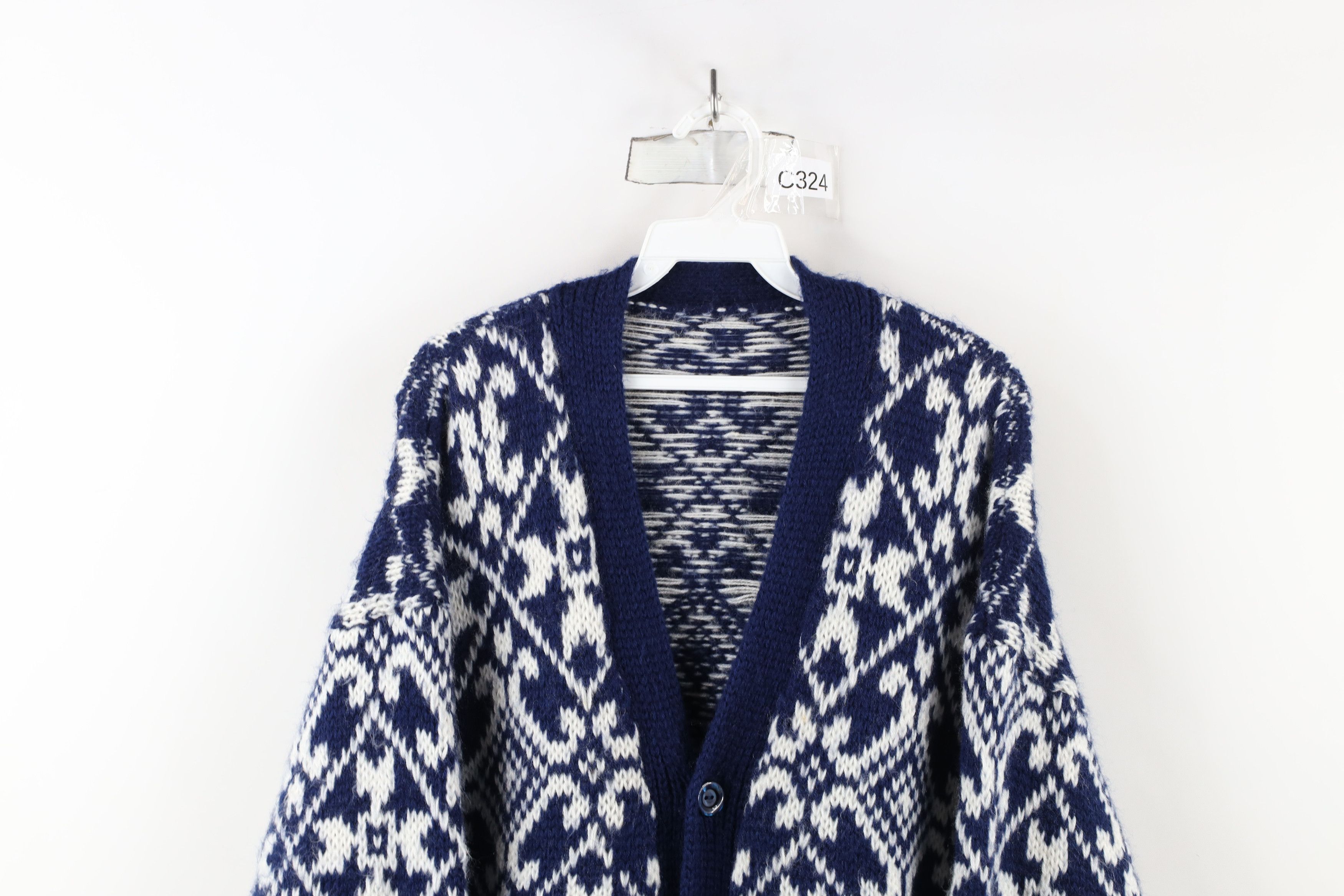 Vintage Vintage 90s Streetwear Crochet Knit Cardigan Sweater Size US L / EU 52-54 / 3 - 2 Thumbnail