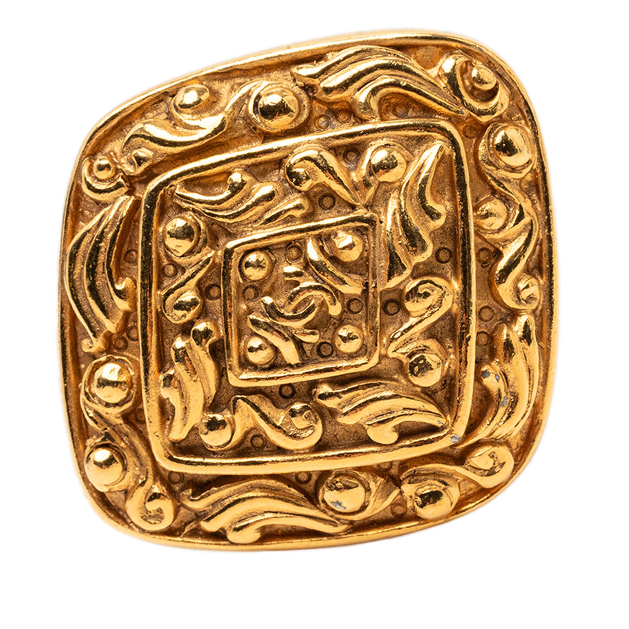 Chanel Chanel CC Gold Plated Diamond Brooch Size ONE SIZE - 1 Thumbnail
