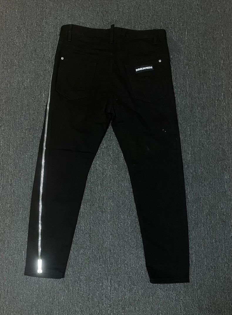 Dsquared2 Dsquared2 Side Zip Black Denim Jeans-yf Size US 34 / EU 50 - 1 Thumbnail