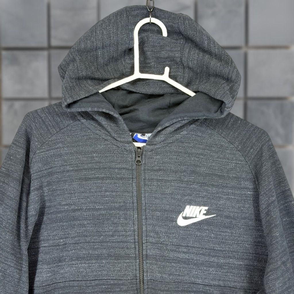 Nike Nike Sportswear Full Zip Hoodie Mens 2XL Charcoal Black Heathered Logo Zipper Pockets All Seasons Size US XXL / EU 58 / 5 - 1 Thumbnail