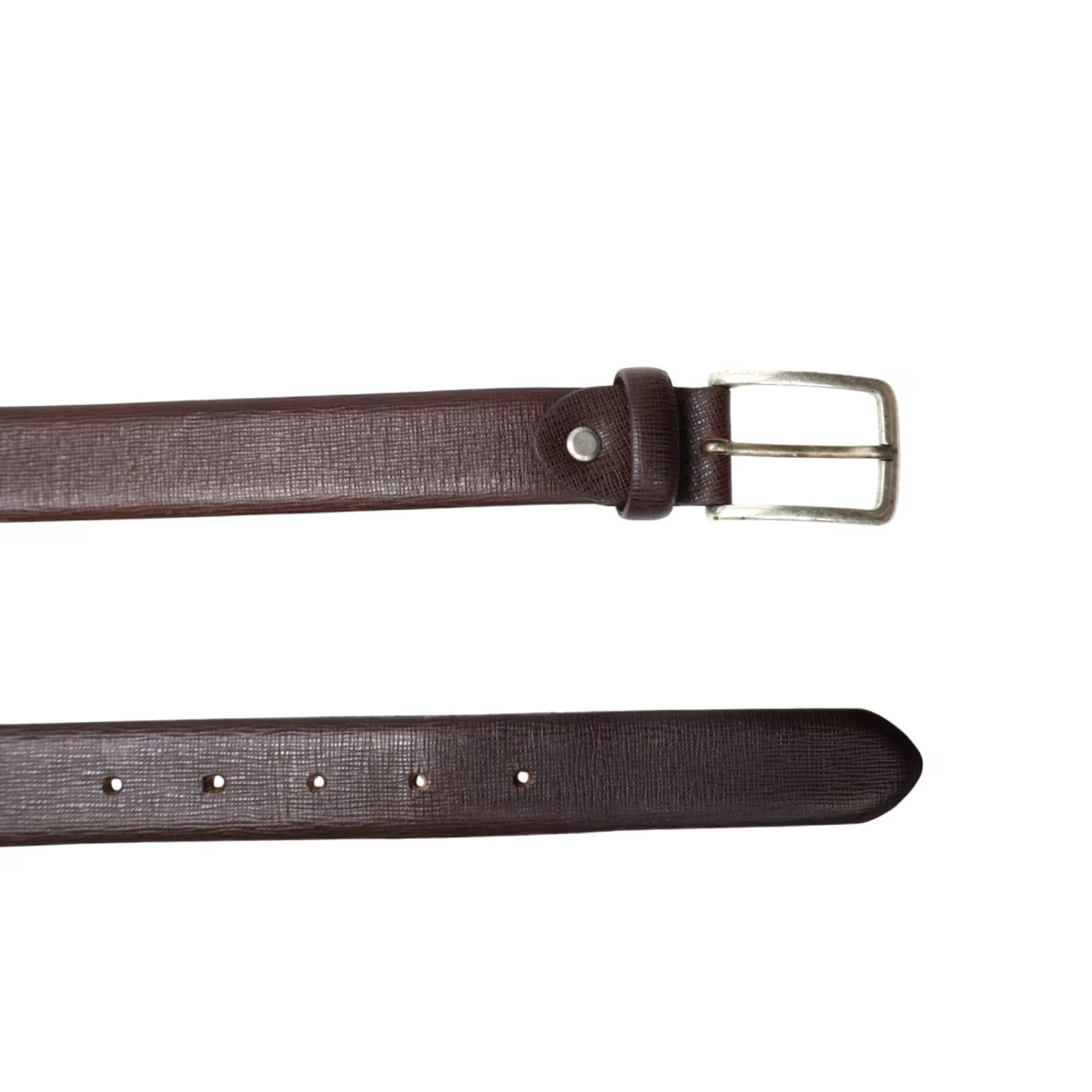 Suitsupply Suitsupply Belt Men's 85/34 Real Leather Textured Brown Square Buckle Belt Mens 85/34 Brown Square Buckle Leather Size ONE SIZE - 4 Thumbnail