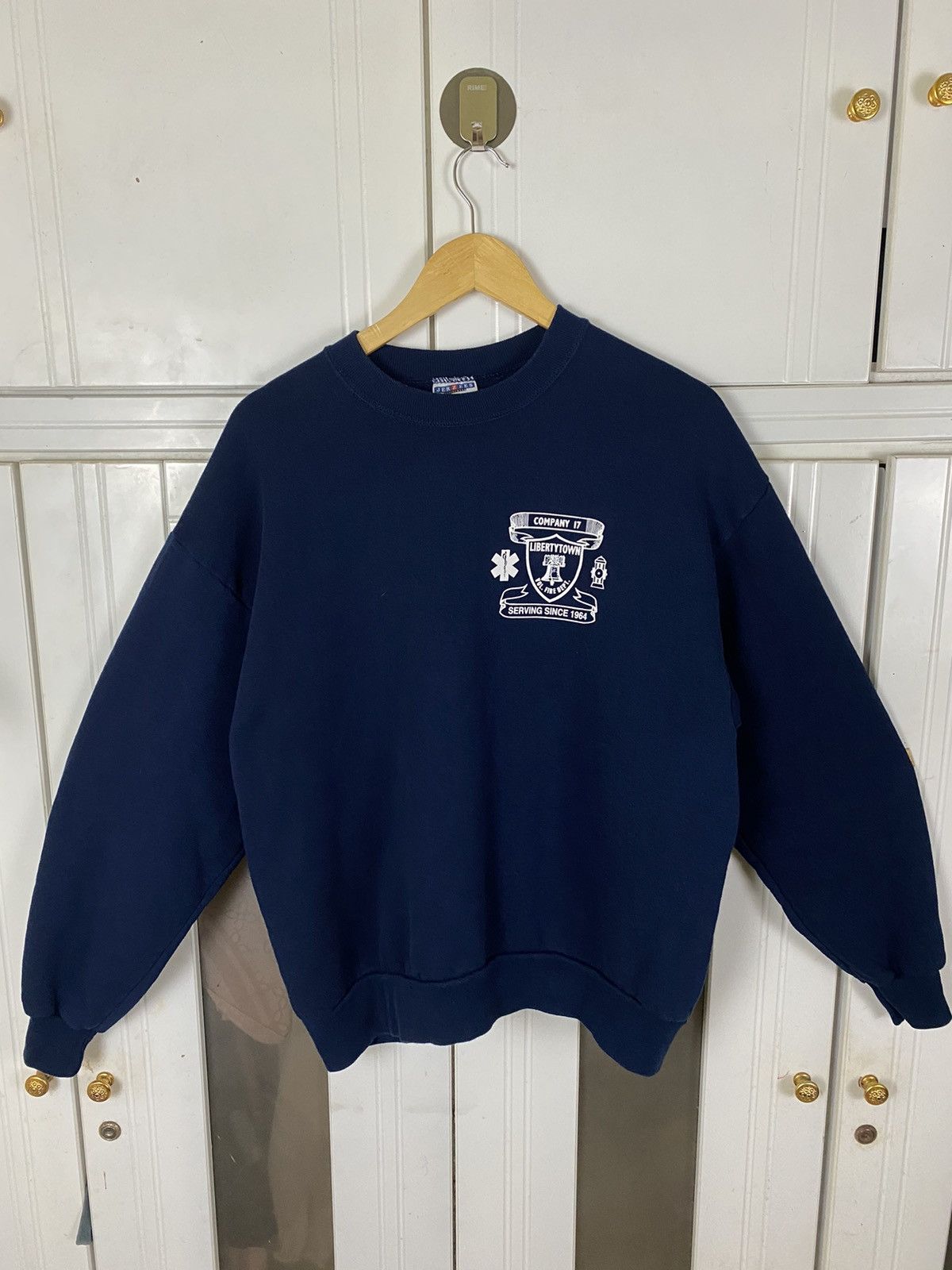 Jerzees × Vintage Vintage Fire Dept. Sweatshirt Size US L / EU 52-54 / 3 - 3 Thumbnail