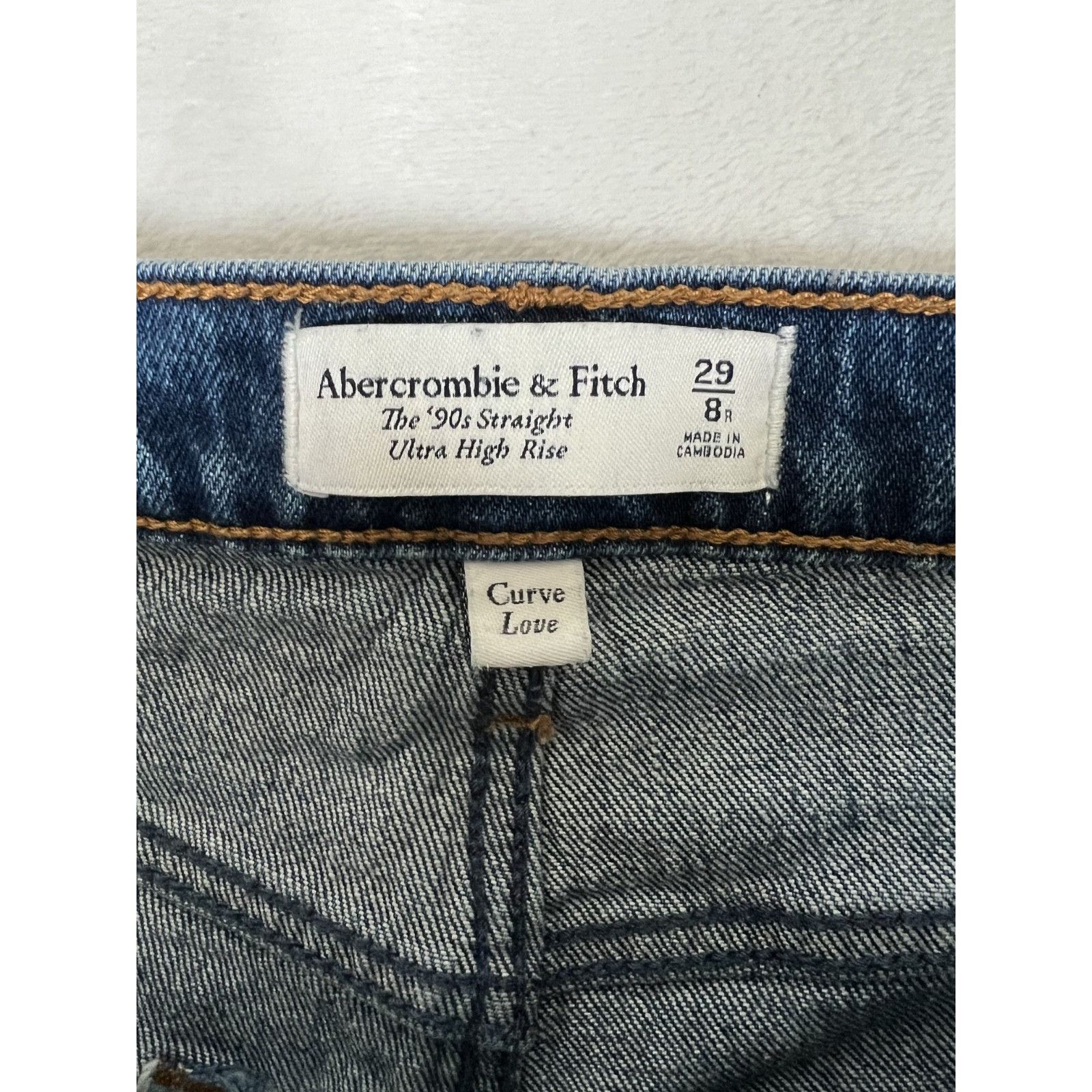 Abercrombie & Fitch Abercrombie & Fitch Jeans Women's 29 8 R Blue 90's Straight Size 29" - 4 Thumbnail