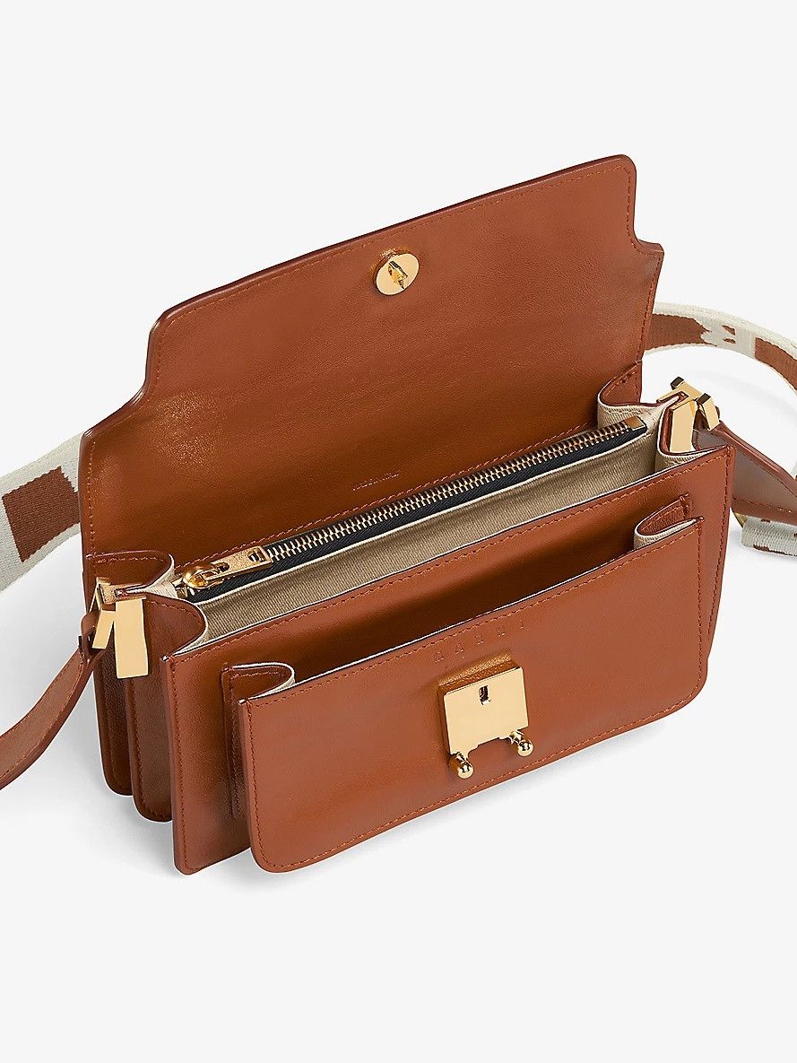 Marni o1f1d3z1125 Size: OS / Trunk Leather Shoulder Bag in Brown Size ONE SIZE - 4 Thumbnail