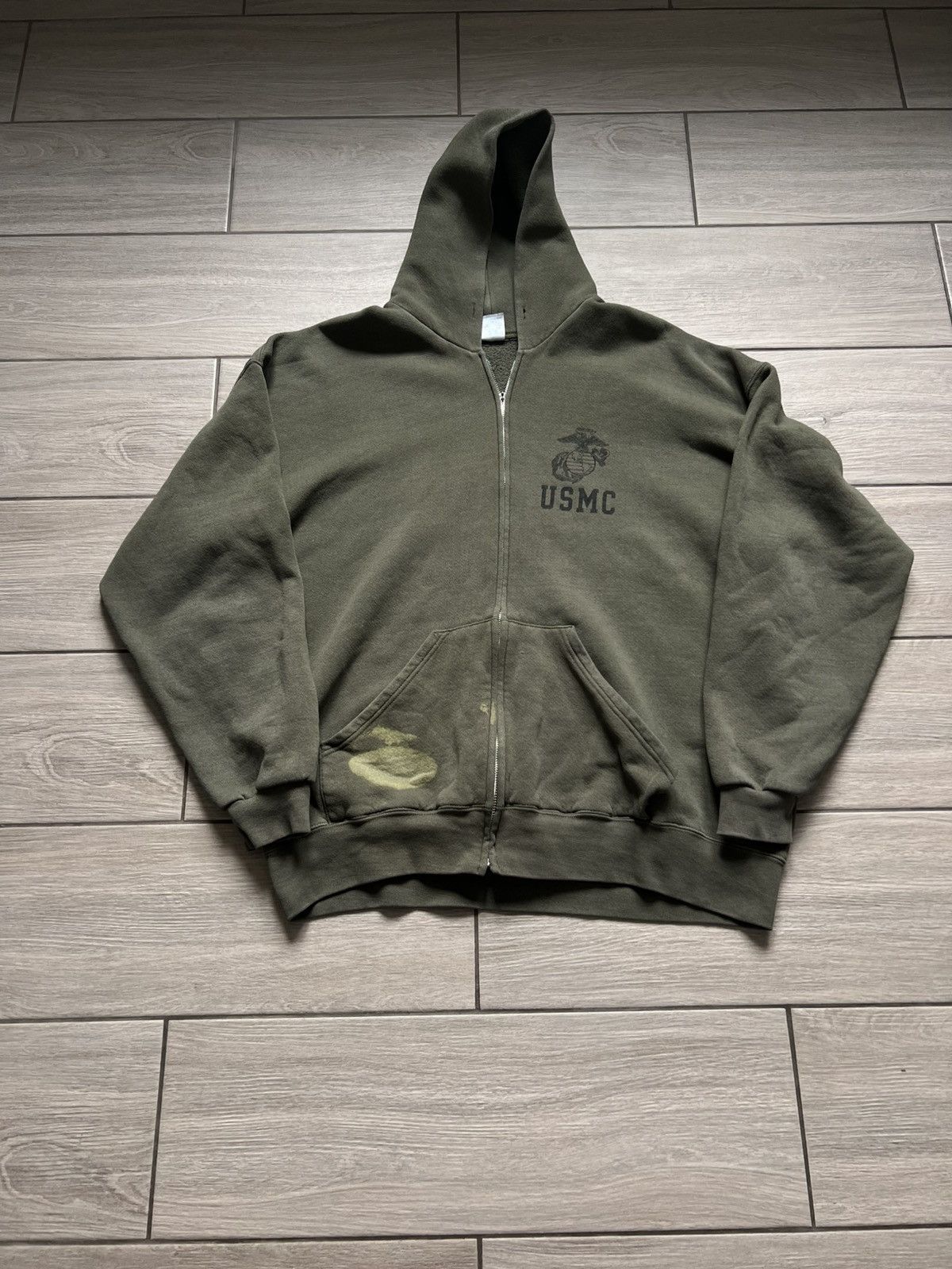 Vintage 90s USMC Zip Hoodie Soffee Vintage Size US XXL / EU 58 / 5 - 3 Thumbnail