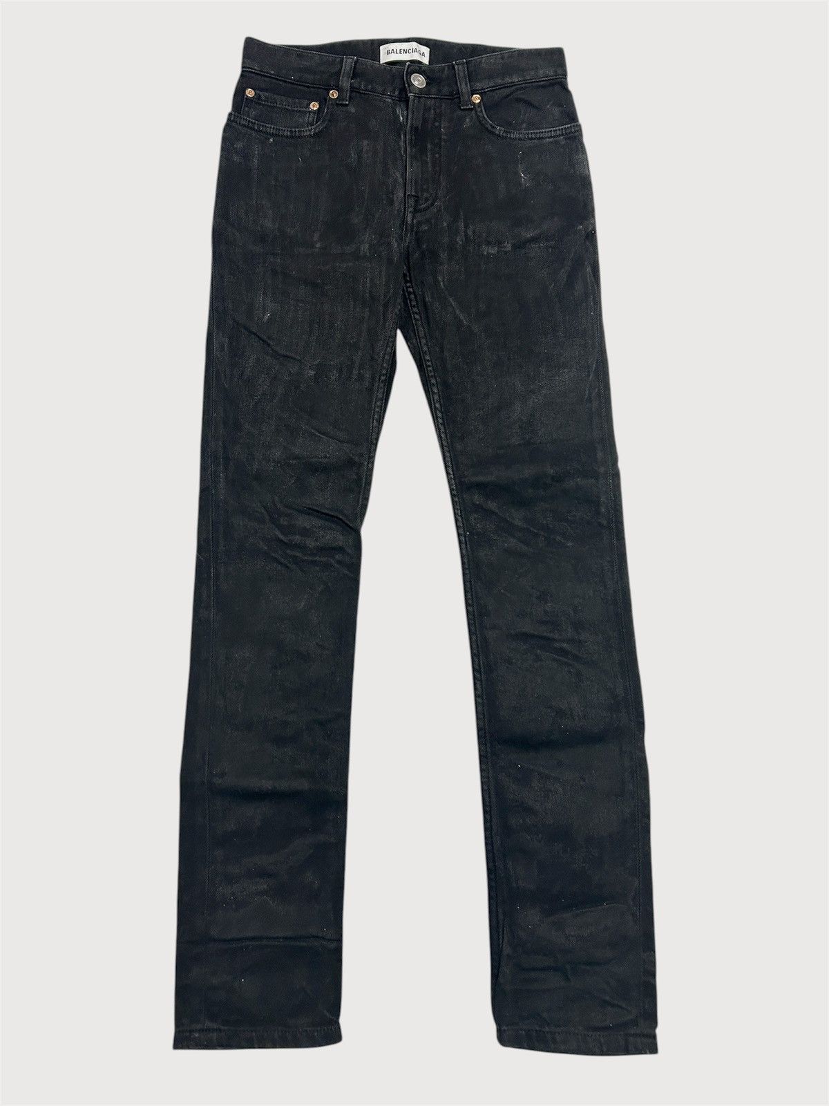 Balenciaga FW2013 Sample Enzyme Stone Washed Black Denim Size US 29 - 1 Thumbnail