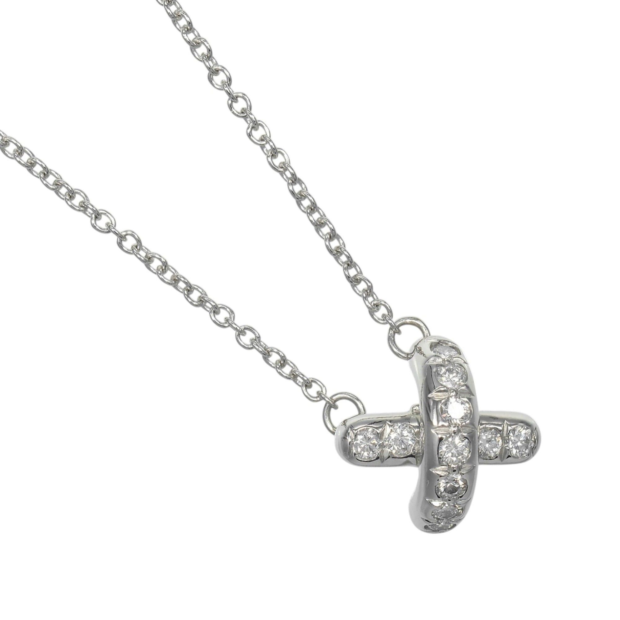 Tiffany & Co. Tiffany & Co. Cross-stitch Necklace, Pt950 Platinum, Diamond, Approx. 4.1g. Size ONE SIZE - 1 Thumbnail