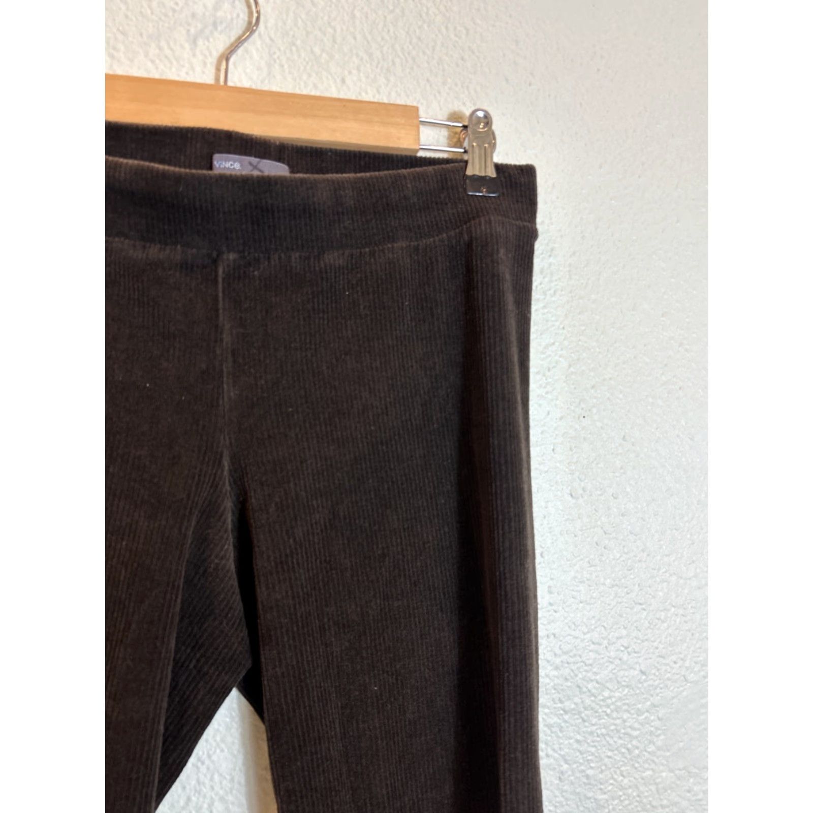 Vince Vince Womens Large Corduroy Brown Pull On Pants Cotton Virgin Wool Chino 28x30 L Brown Womens Pants Size 36" / US 14 / IT 50 - 5 Thumbnail