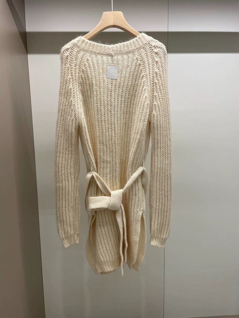 Loewe LOEWE Beige alpaca V-neck sweater dress XS Size XS / US 0-2 / IT 36-38 - 2 Thumbnail