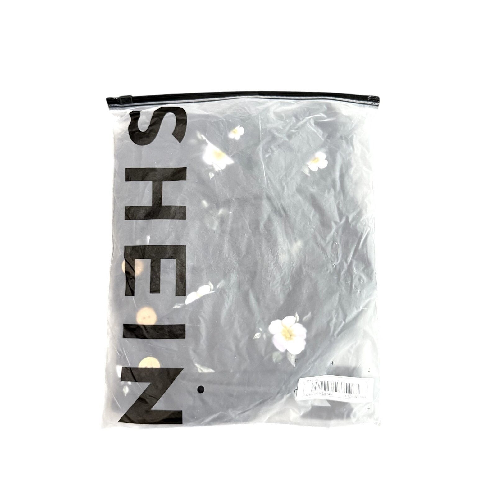 Shein Women's Floral Ruched Asymmetrical Fitted Top Black, Size L Size L / US 10 / IT 46 - 3 Thumbnail