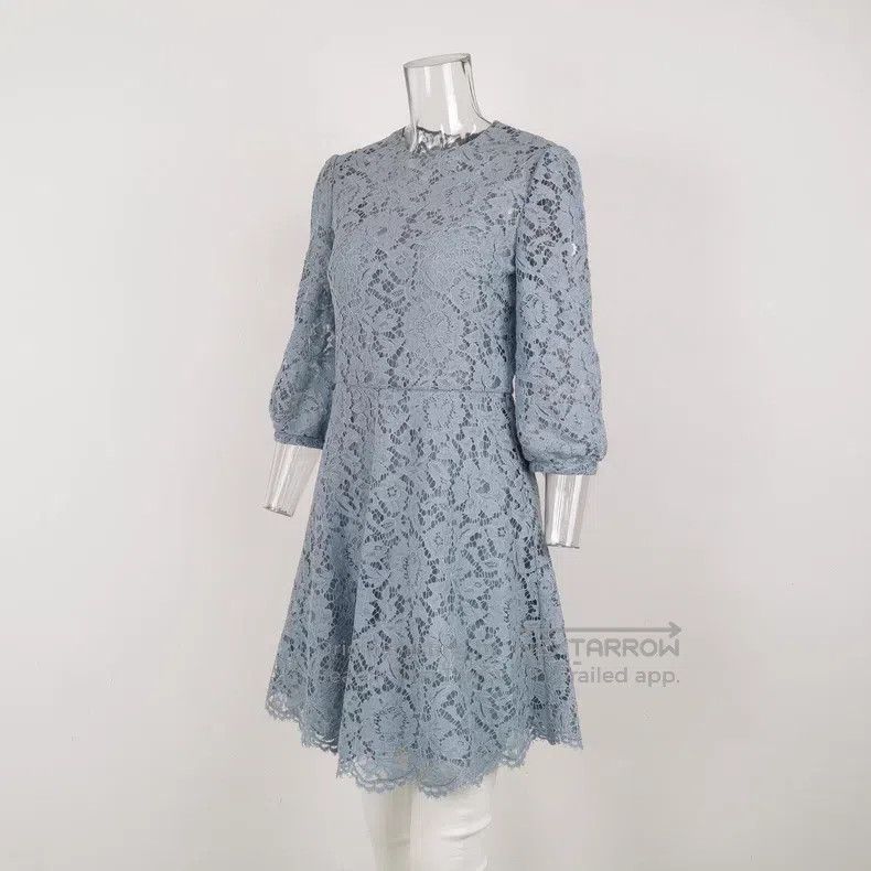 Valentino Valentino Lace blue dress Size S / US 4 / IT 40 - 2 Thumbnail