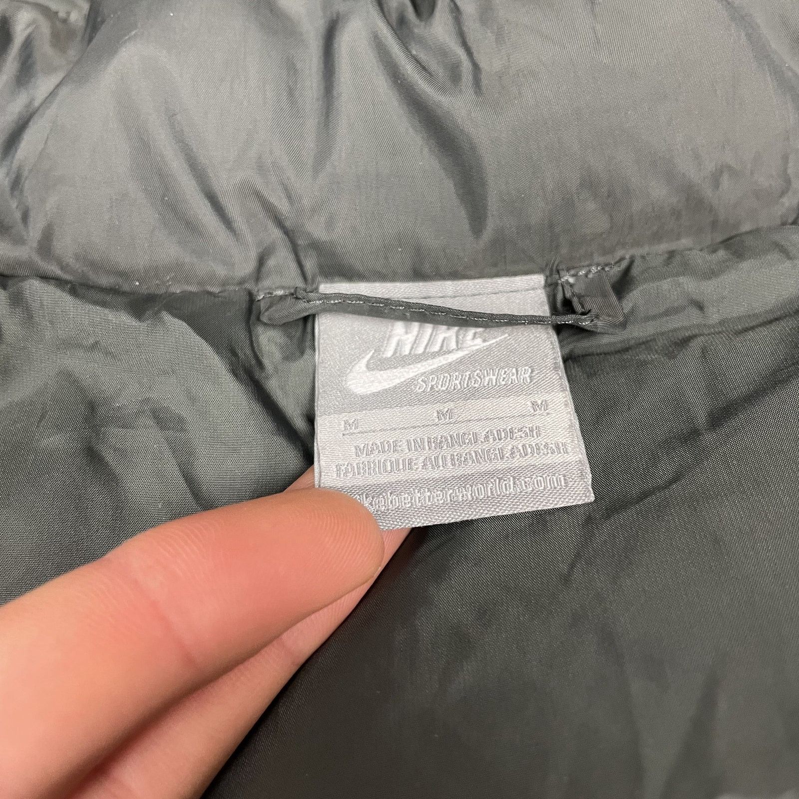 Nike × Vintage Nike Sportswear Women's Gray Hooded Full Zip Puffer Coat M Size M / US 6-8 / IT 42-44 - 12 Thumbnail