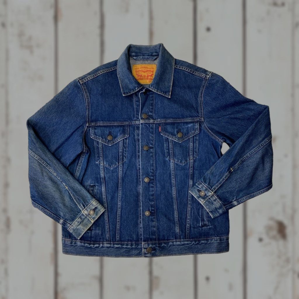 Levi's VINTAGE Levi's Trucker Jacket Denim Stock Blue Medium Men Blue Leather? Size US M / EU 48-50 / 2 - 1 Thumbnail
