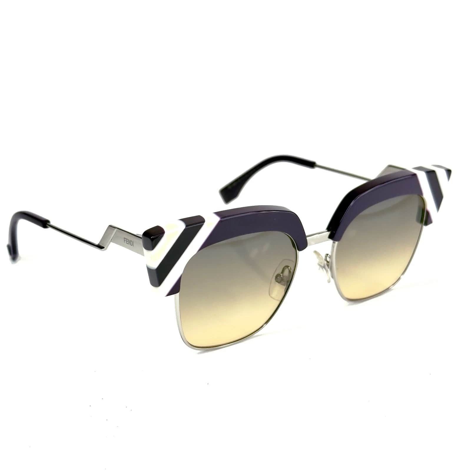 Fendi FENDI 0241 Waves FF0241S Violet Silver Fashion Sunglasses Size ONE SIZE - 8 Thumbnail