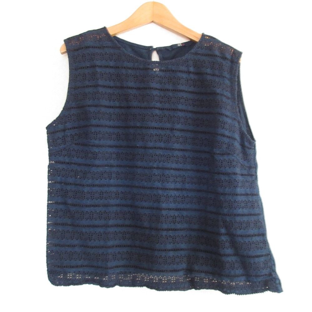 Other Other 45R Indigo Lace Tenjiku Sleeveless Pullover Cotton Tops Size ONE SIZE - 1 Thumbnail