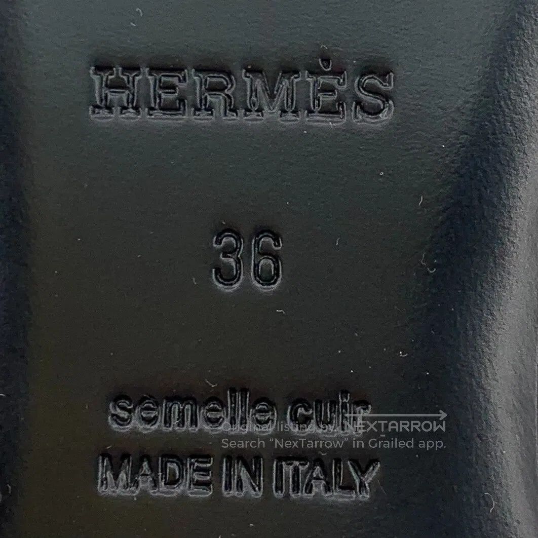 Hermes Hermes Black Leather Round Toe Casual Flat Mule Slippers| Size US 5.5 / IT 35.5 - 6 Thumbnail