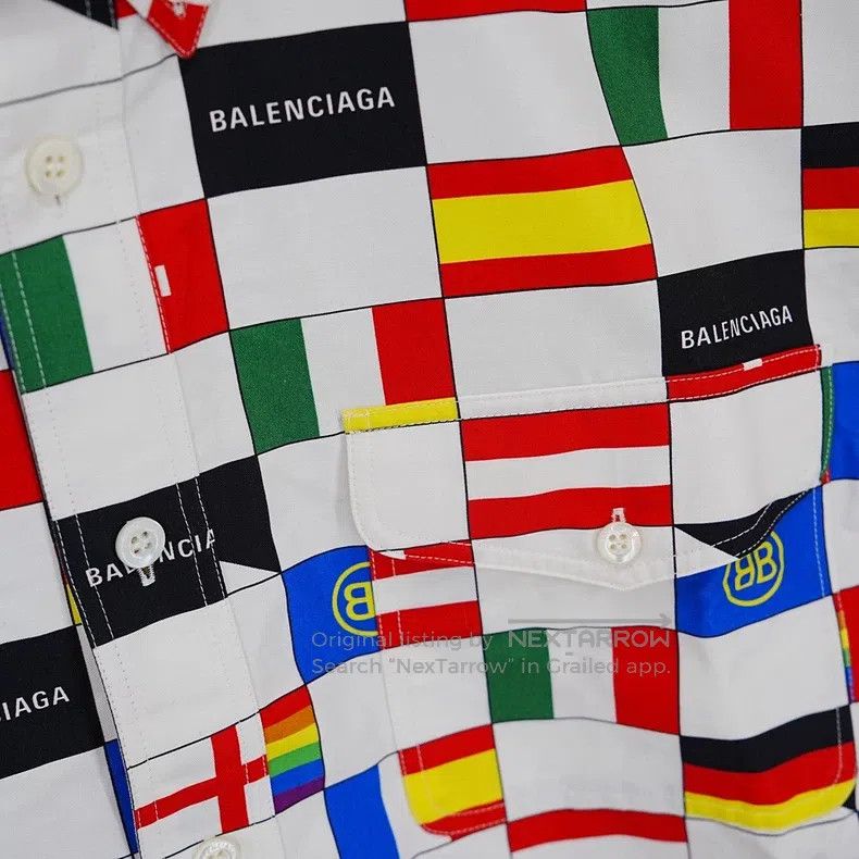 Balenciaga Balenciaga Flag print short-sleeve shirt Size XS / US 0-2 / IT 36-38 - 4 Thumbnail