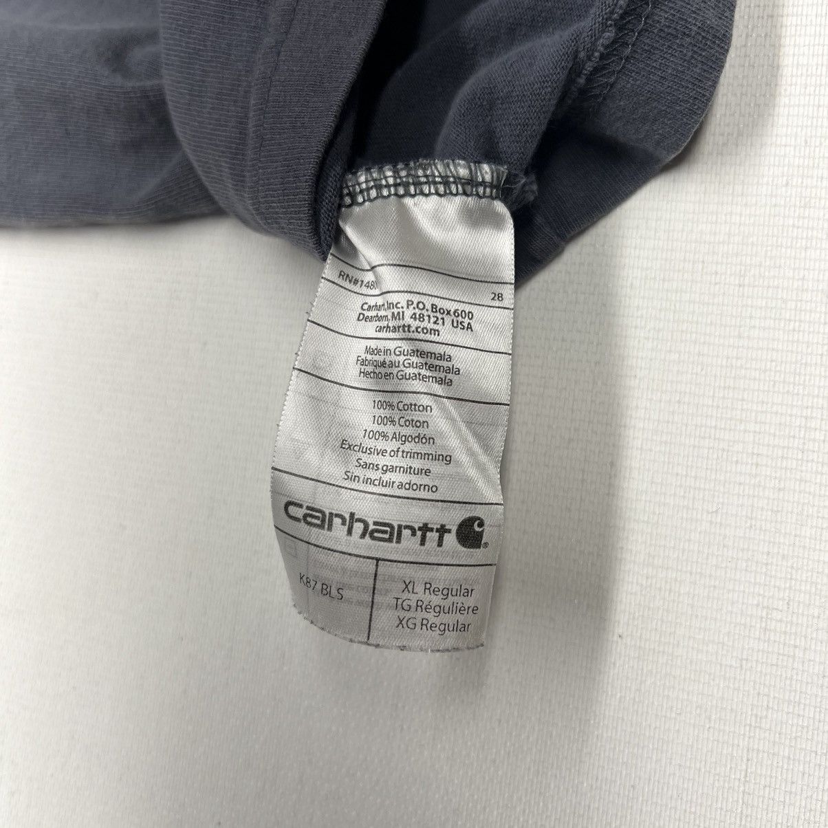 Carhartt Carhartt Tee Shirt Grey Original Fit Chest Pocket Logo Size US XL / EU 56 / 4 - 11 Thumbnail
