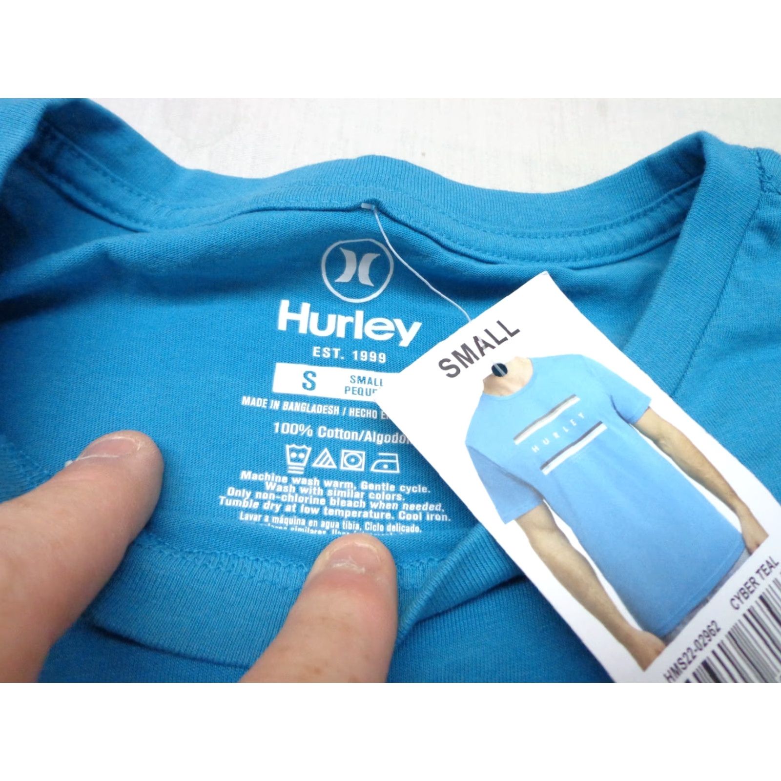 Hurley Hurley T shirt Shirt Men Small New with Defects Blue Crew Neck Short Sleeve Graphic Teal Cotton 806409817986 Size US S / EU 44-46 / 1 - 5 Thumbnail