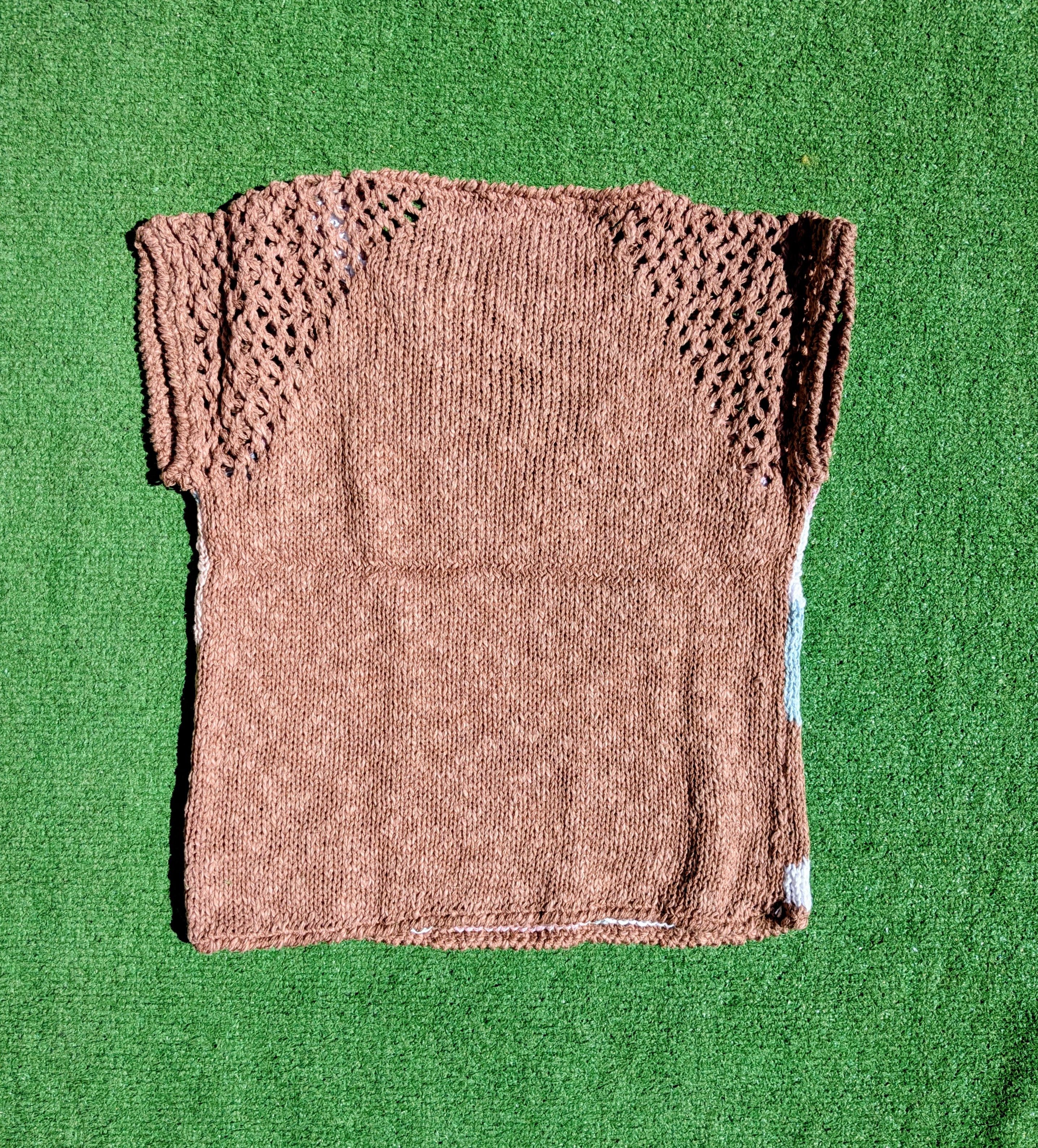 Other Vintage 1980s Petite Knit Geometric Shapes Hand Knit Top Size S / US 4 / IT 40 - 6 Thumbnail