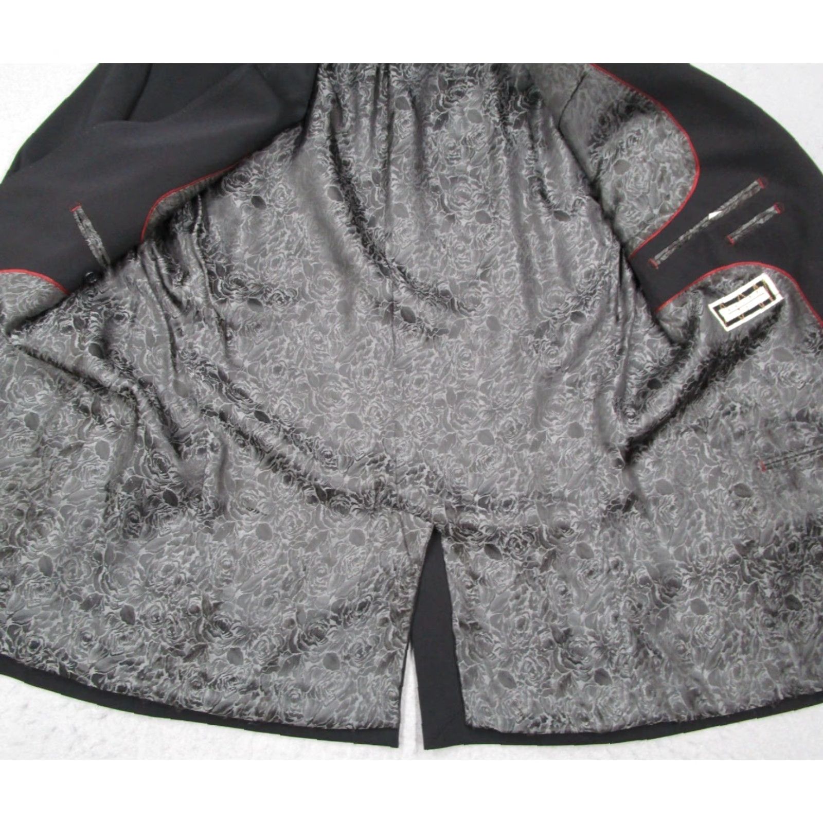 Vintage Haupt Germany Blazer Mens 2 Button Jacket Black Polyester Blend Notch Lapel Regular Single-Breasted 42/XL Size 42R - 5 Thumbnail