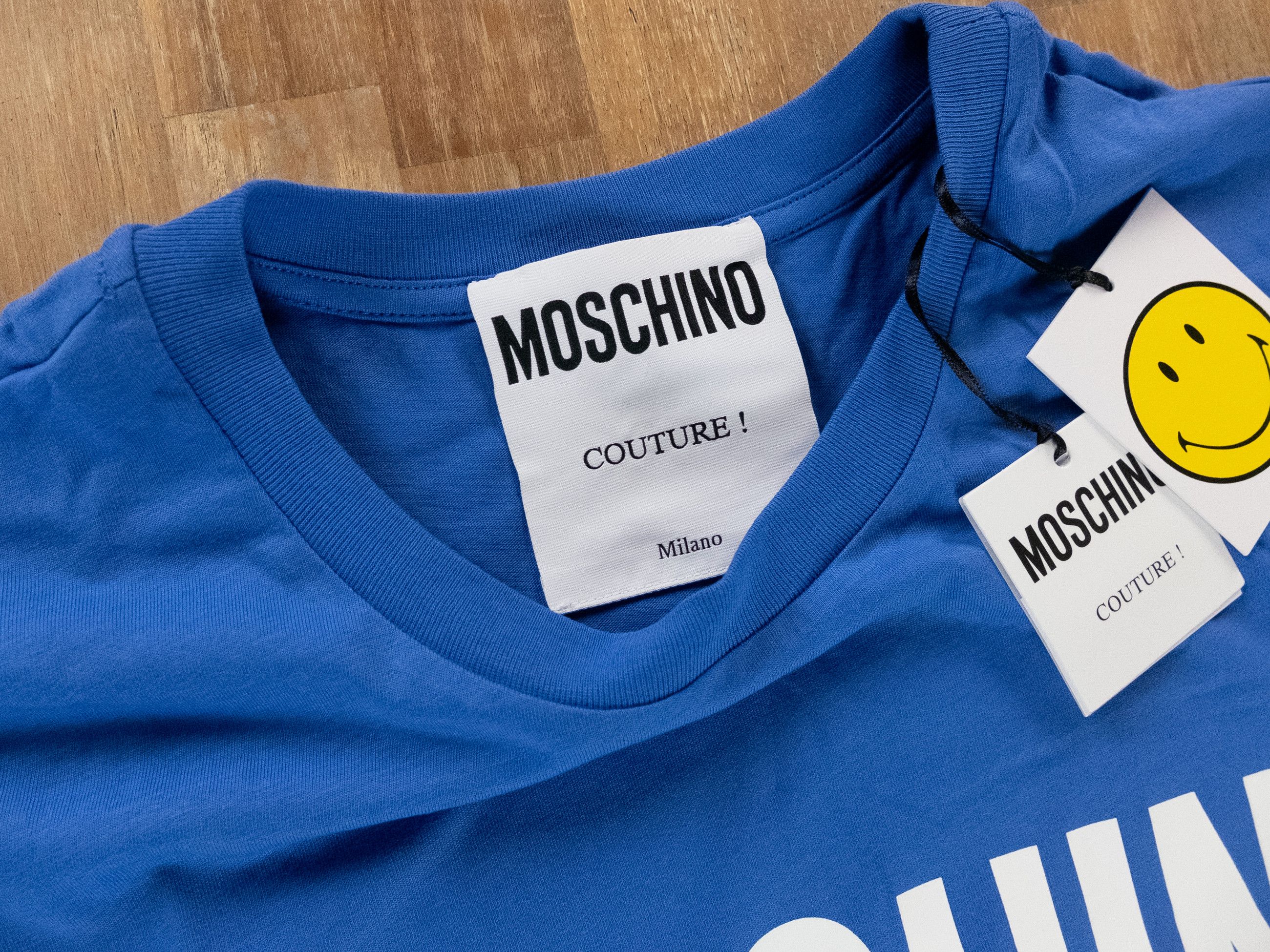 Moschino MOSCHINO Couture blue Smiley & logo print t-shirt Large Size US L / EU 52-54 / 3 - 3 Thumbnail