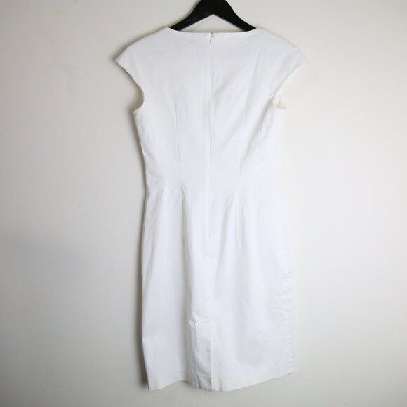 Weekend Max Mara Weekend Max Mara Tailored Seamed Cap Sleeve White Dress Size M / US 6-8 / IT 42-44 - 7 Thumbnail