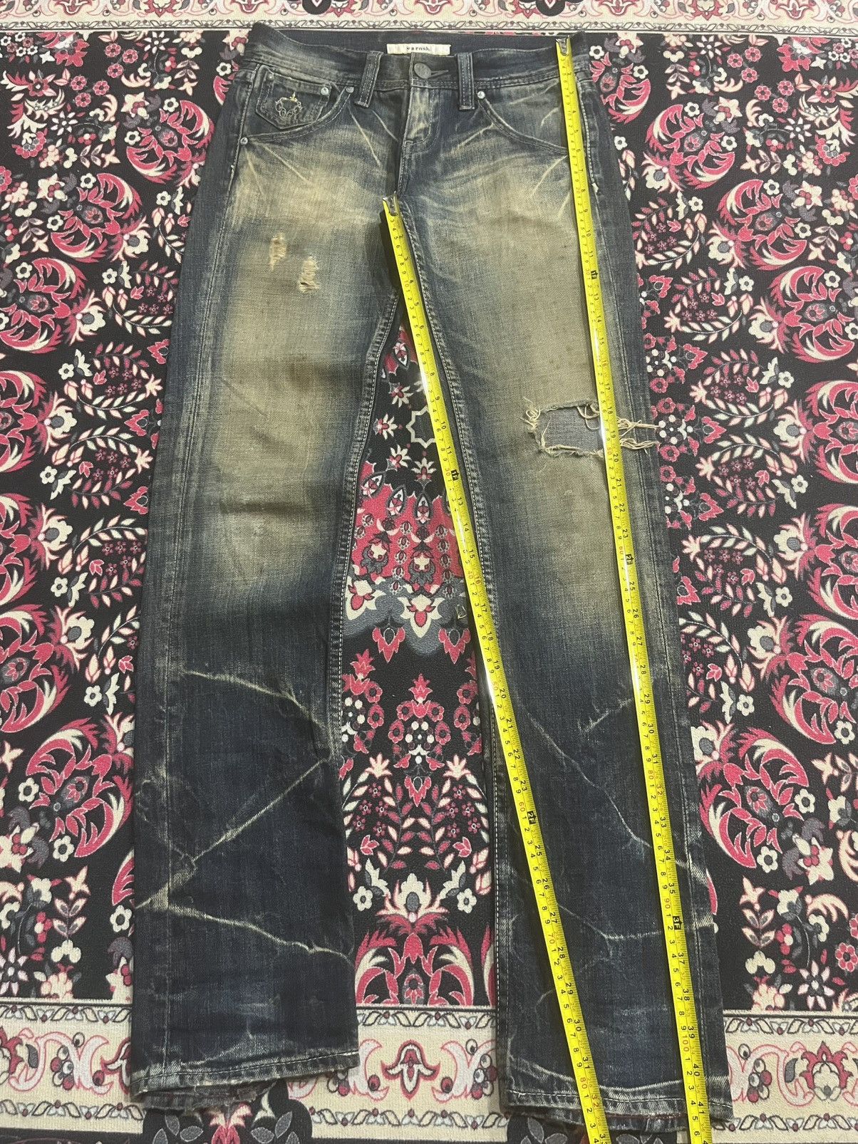 Undercover Varosh Blowout Distressed Mud Whisker Washed Zipper Leg Jean Size US 29 - 13 Thumbnail