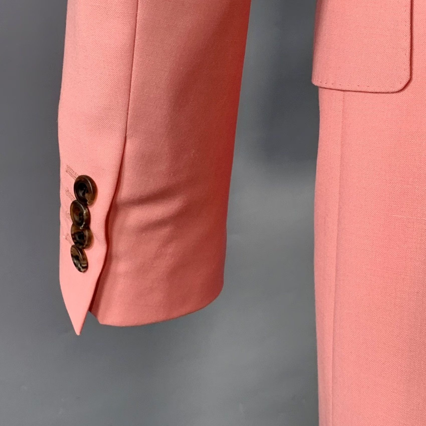 Alexander McQueen Alexander McQueen Size 40 Pink Wool Mohair Slim Fit Single Breasted Sport Coat Size US XXS / EU 40 - 4 Thumbnail