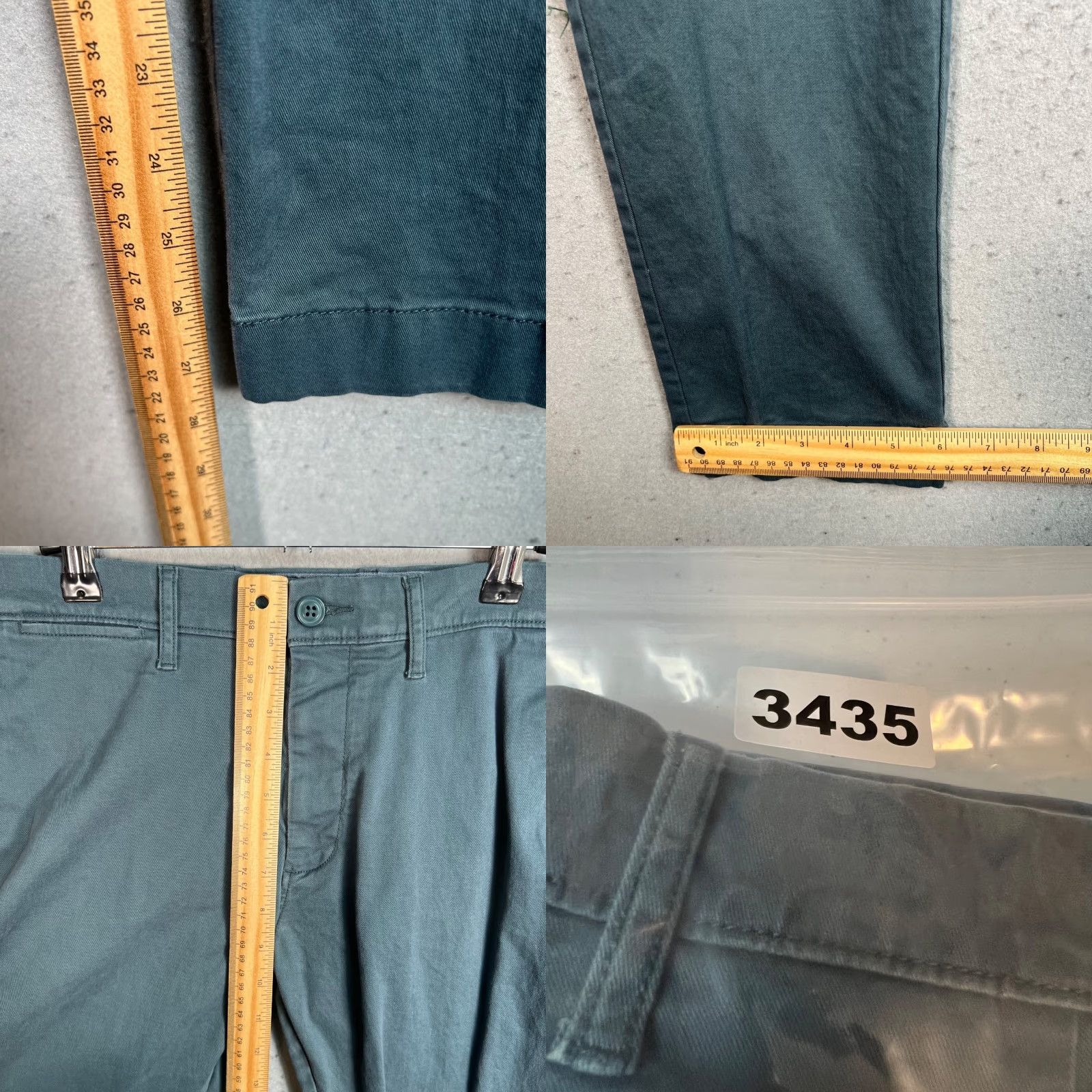 J.Crew J.CREW 484 Slim Fit Mens 31x30 Chino Pants Teal Blue Cotton Blend Slim Straight Front Vintage: No Size US 31 - 8 Thumbnail
