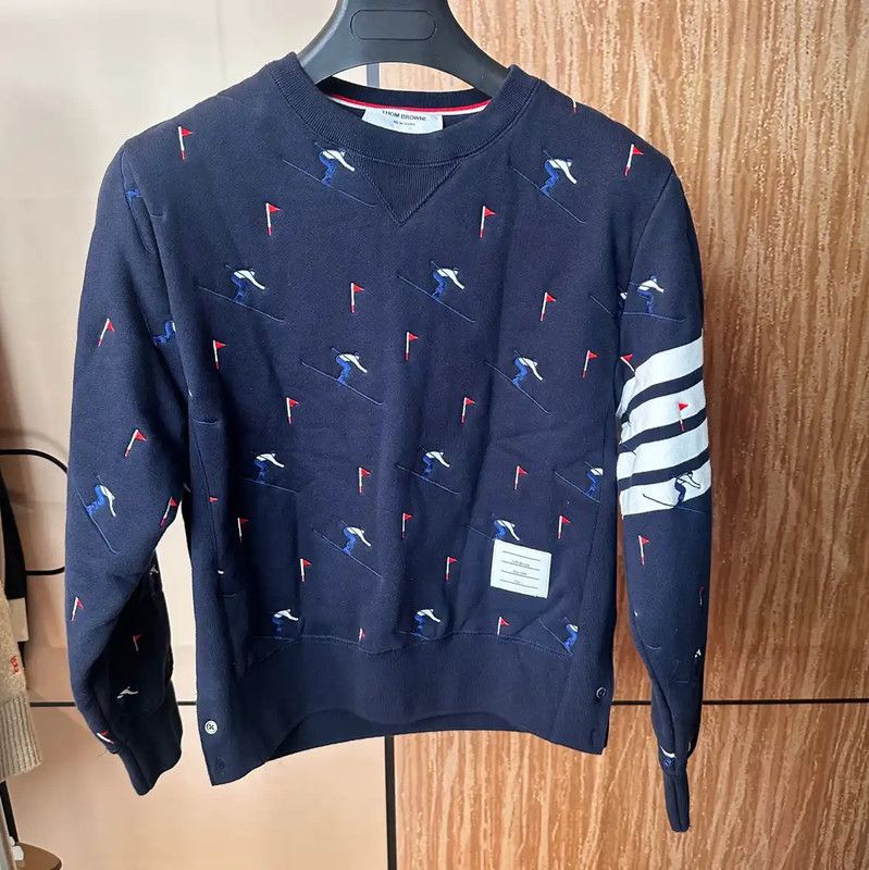 Thom Browne Thom Browne Navy Cotton Women's Sweatshirt 0089 Size S / US 4 / IT 40 - 1 Thumbnail